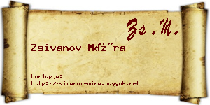 Zsivanov Míra névjegykártya